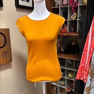 Lafayette 148 New York Yellow Fitted Tank Top